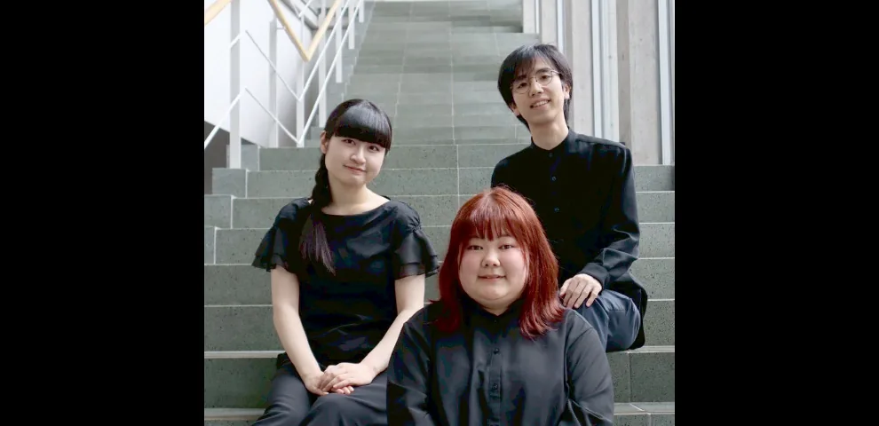 桐朋学園富山キャンパスアンサンブルの3人（ヴァイオリン・クラリネット・ピアノ）